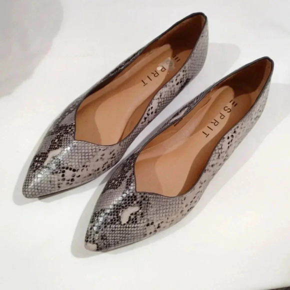Esprit Pamela Snake Print Ballet Flats Grey Gray 6M - Picture 6 of 16